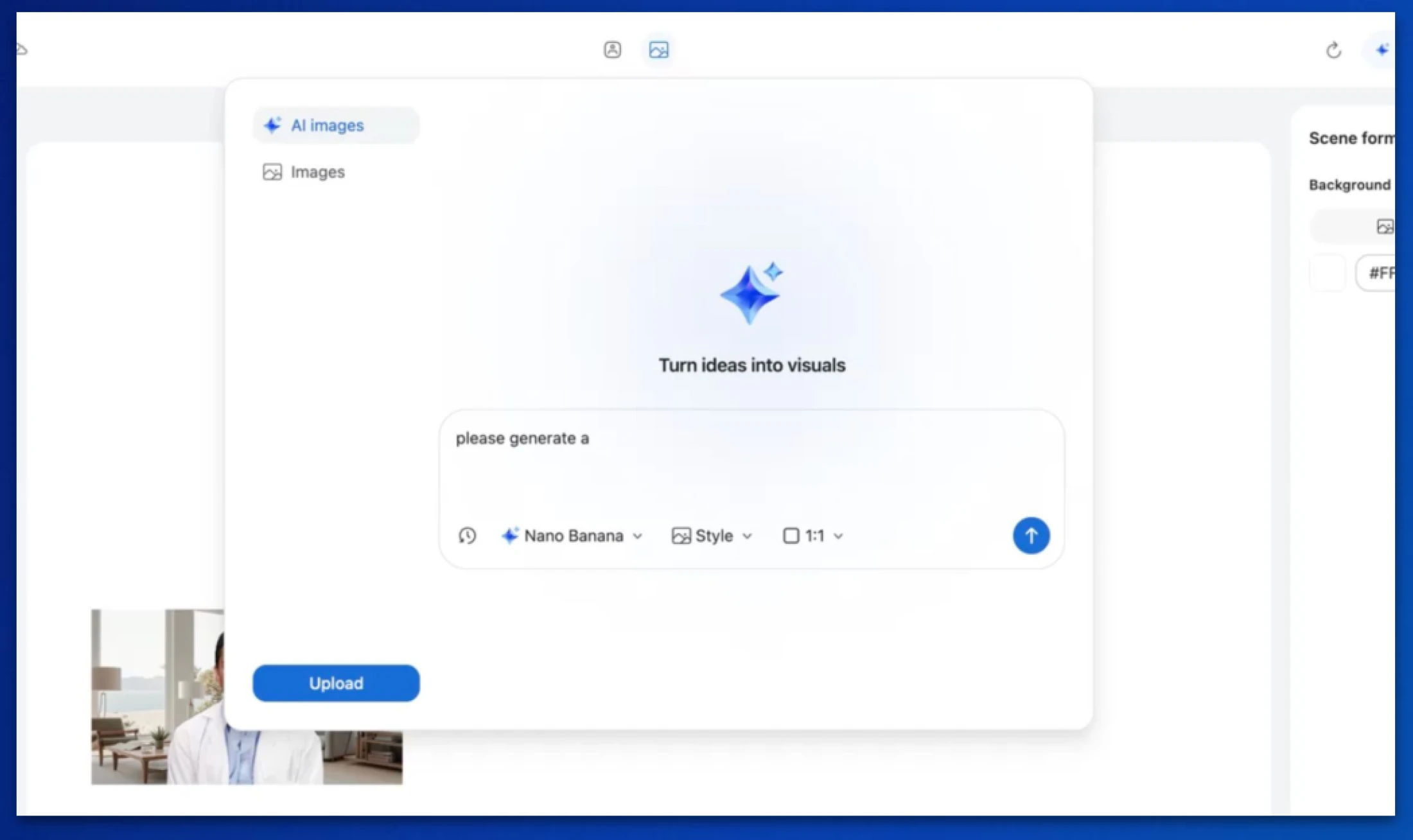 AI-generated background images for Clips Avatars