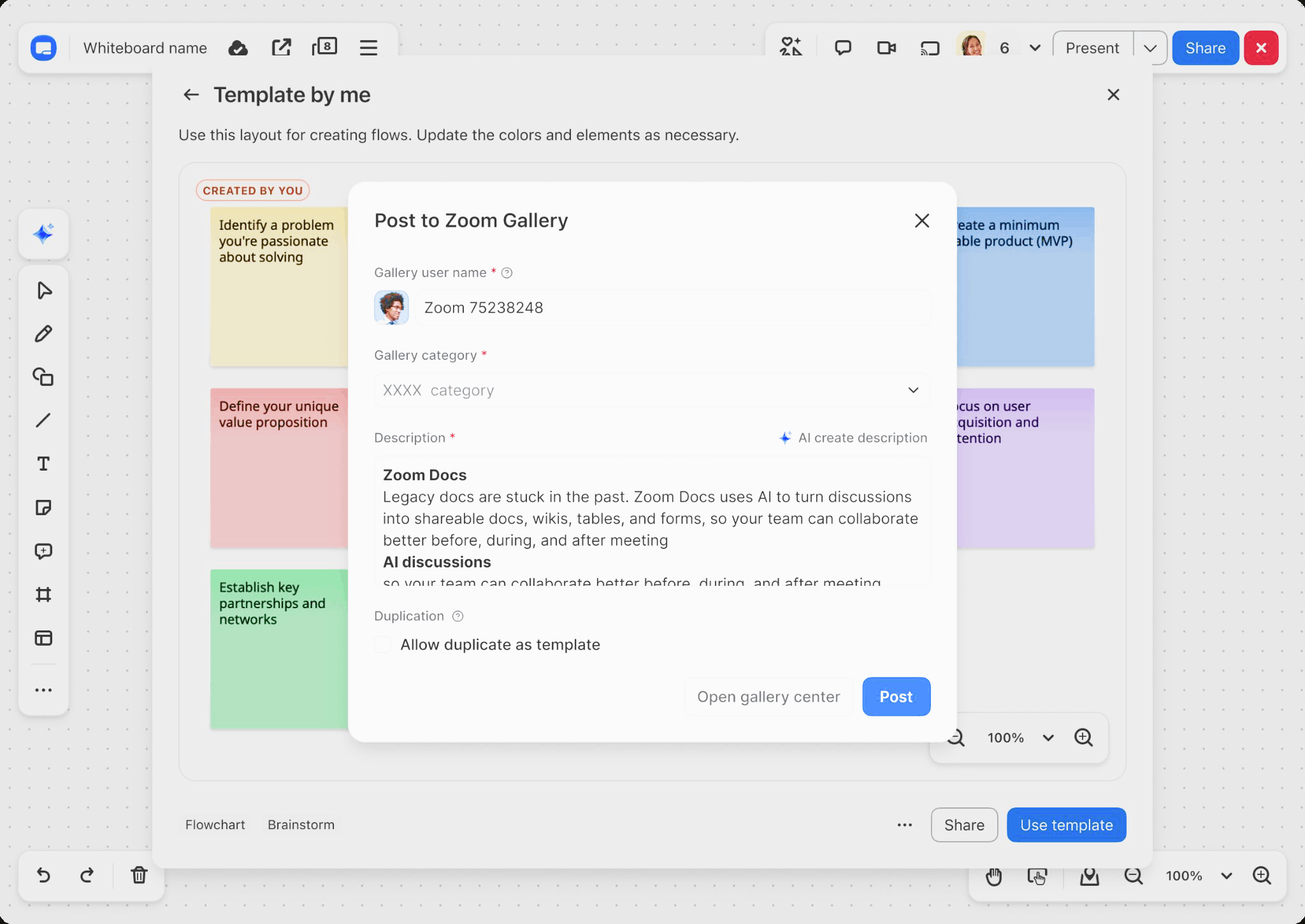 Publish Whiteboards to Zoom Gallery