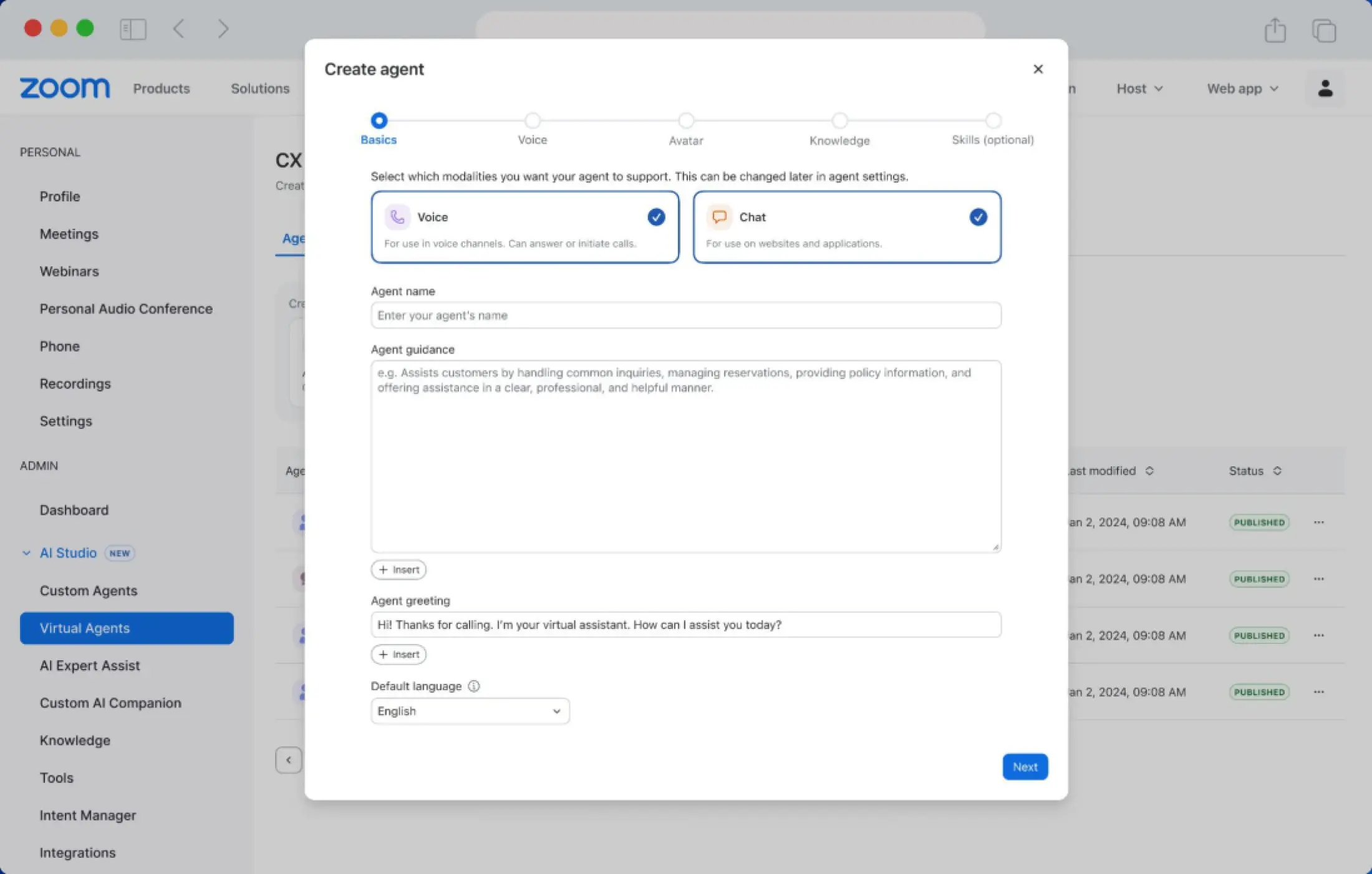 ZVA: Unified Agent Builder