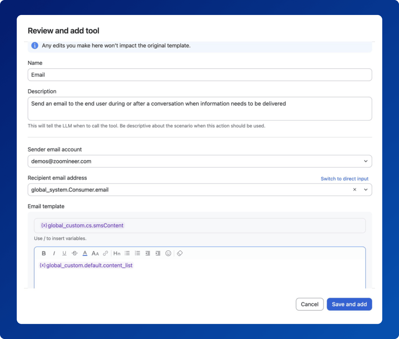 ZVA: Email as a Tool