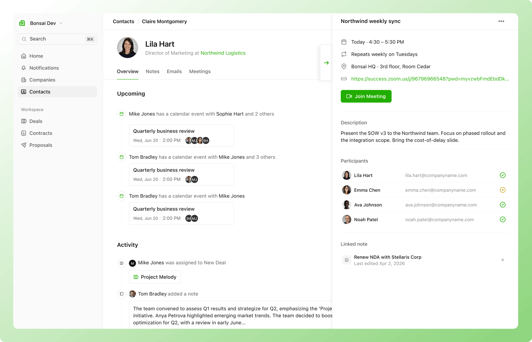 Sync your email and calendar