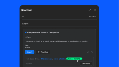 AI Companion email compose