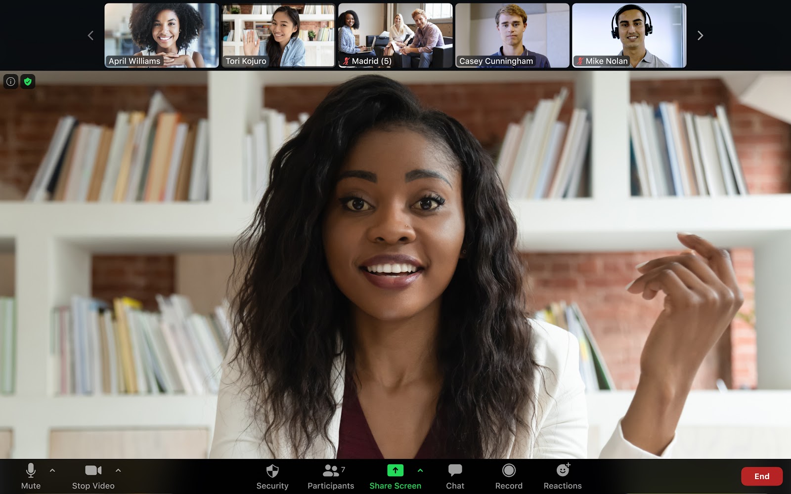 Active speaker view