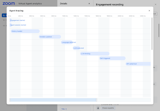Zoom Virtual Agent: Agent Tracing