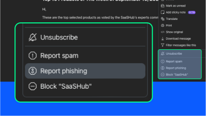 Built-in phishing and anti-spam protection