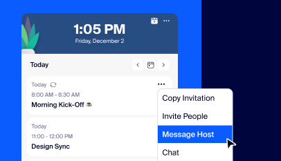 Chat from Calendar sidebar