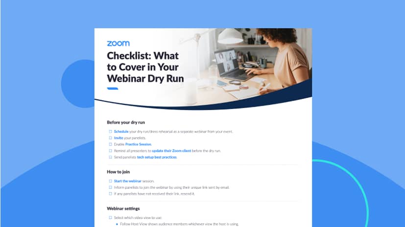 Checklist: Webinar dry runs