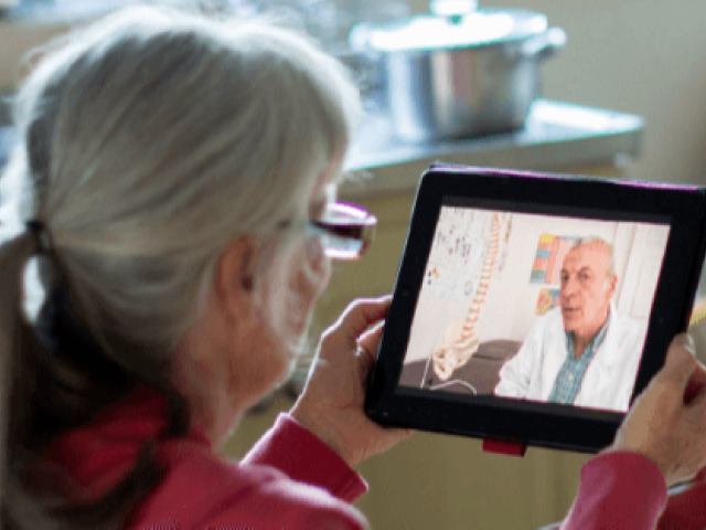 Woman using a tablet