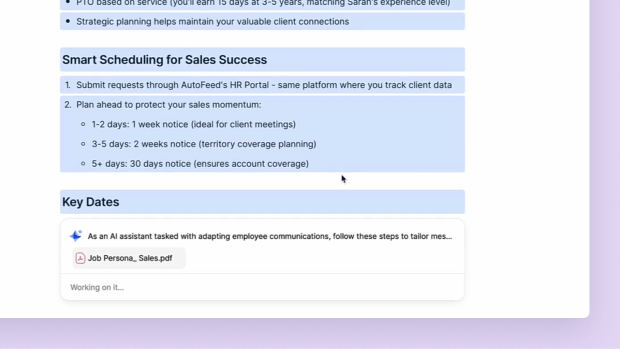 Convert an existing communication to a target audience (job persona)