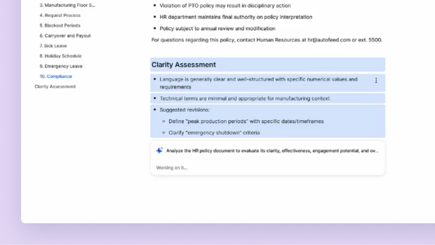 Creating documents to share out new HR policies