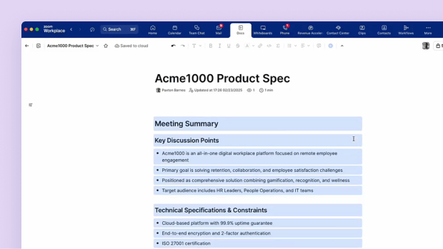 Developing product specs