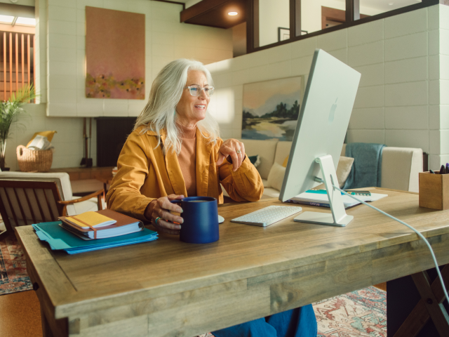 Woman at desktop