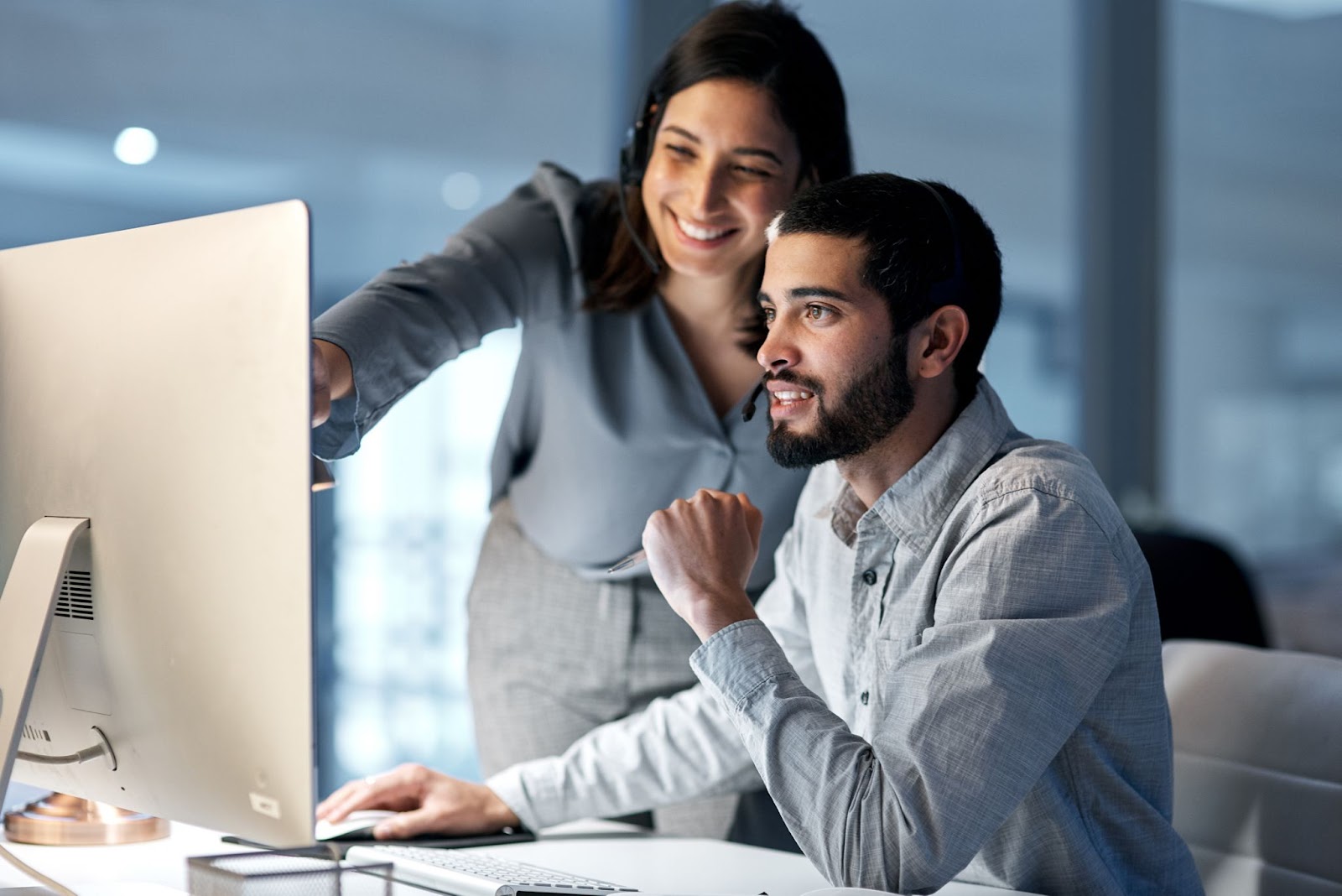 Working at the computer