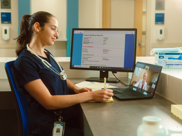 Nurse at reception