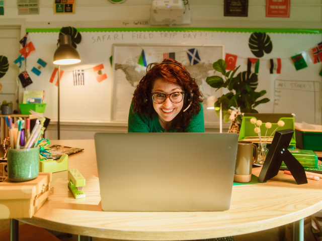 Woman using a laptop