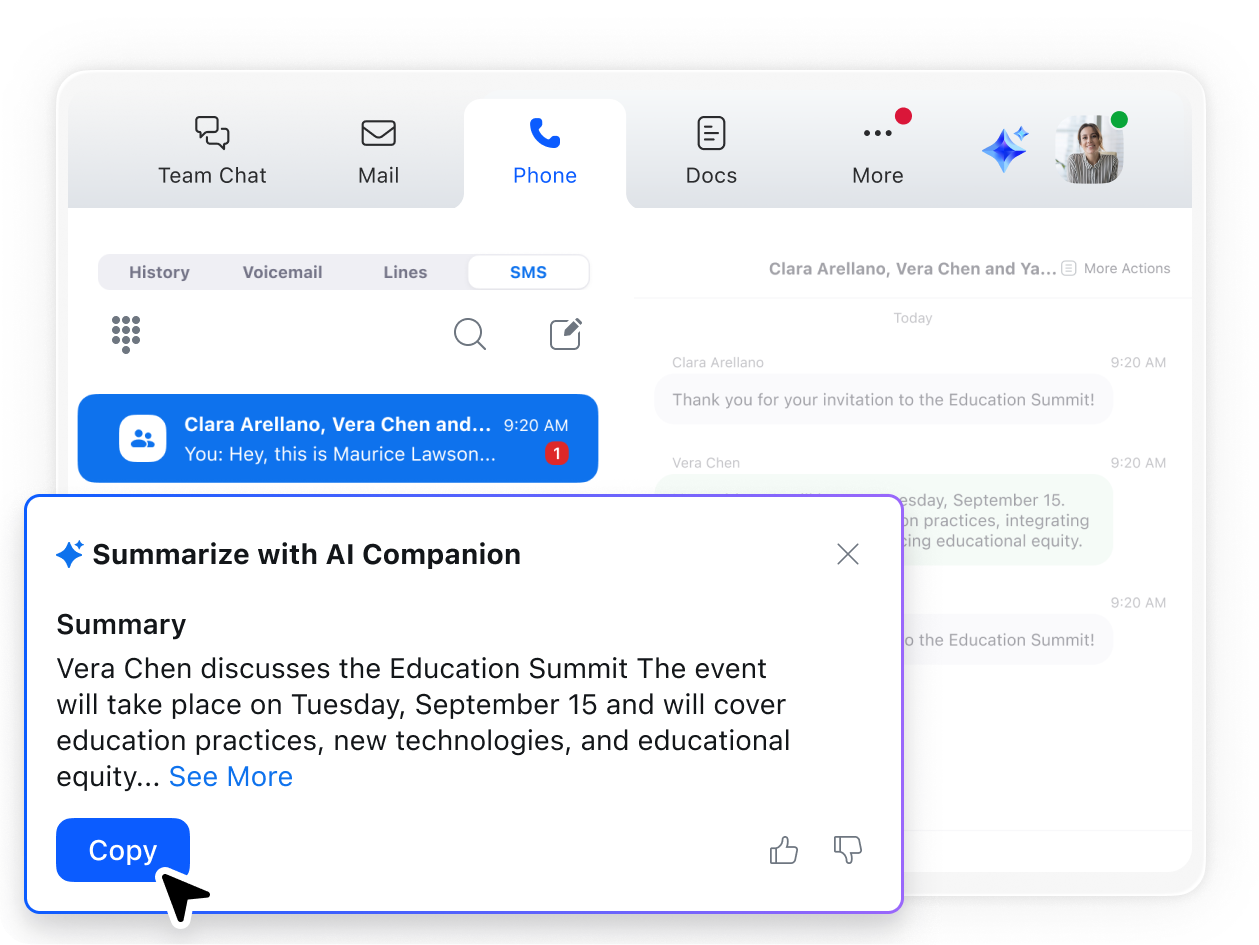 Get the highlights from shared text threads