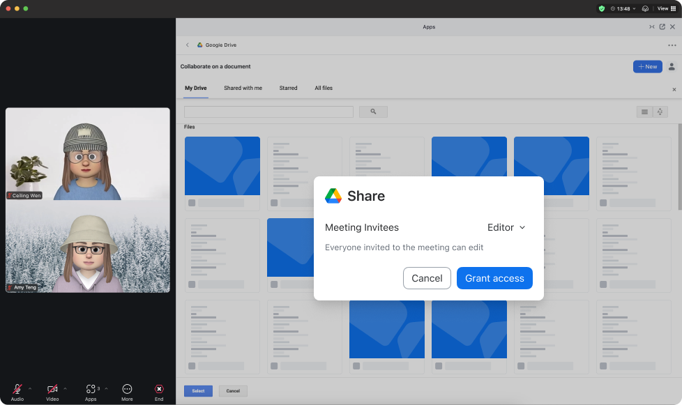 Google Drive app for Zoom Meetings