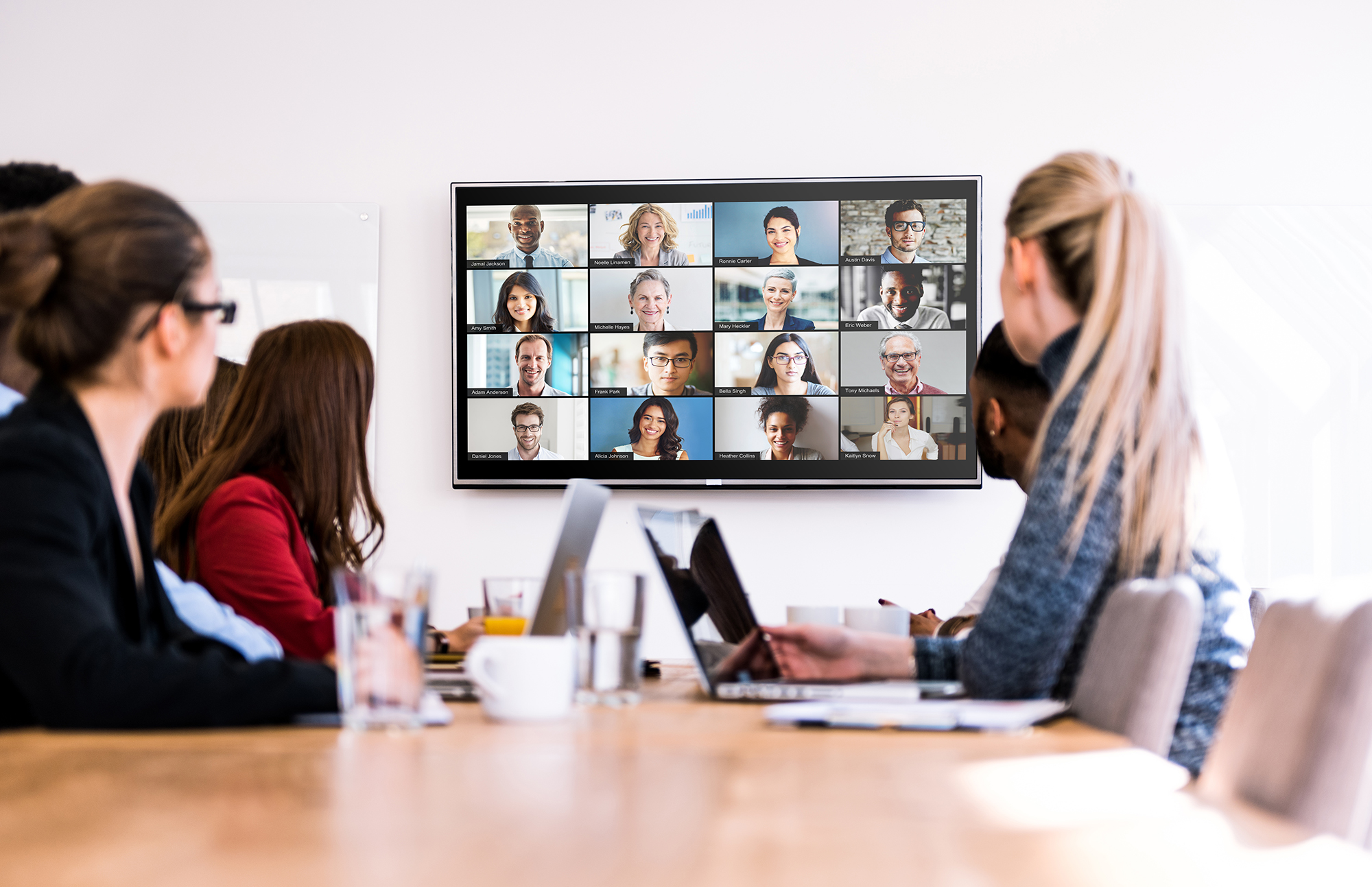 hybrid meeting in a conference room