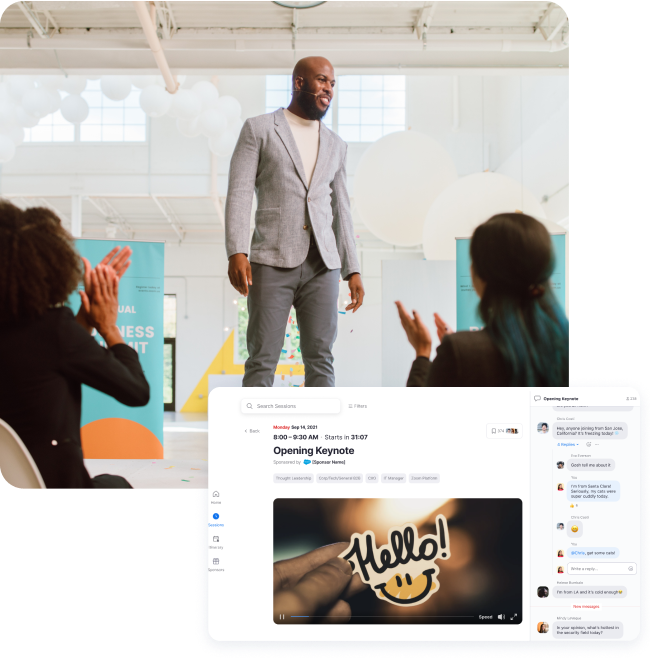 ハイブリッド イベント用のバーチャル イベント ソフトウェア