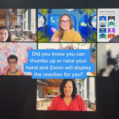 Did you know you can thumbs up or raise your hand and Zoom wil display the reaction for you?