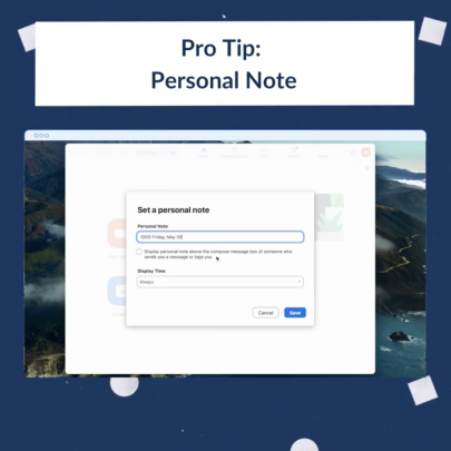 Pro Tip: Personal Note