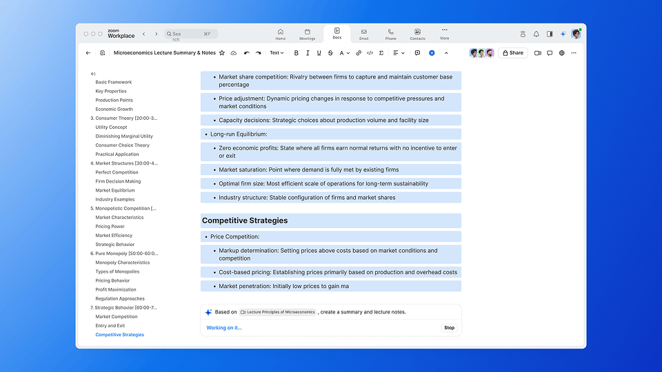 Capture and summarize lecture notes for students