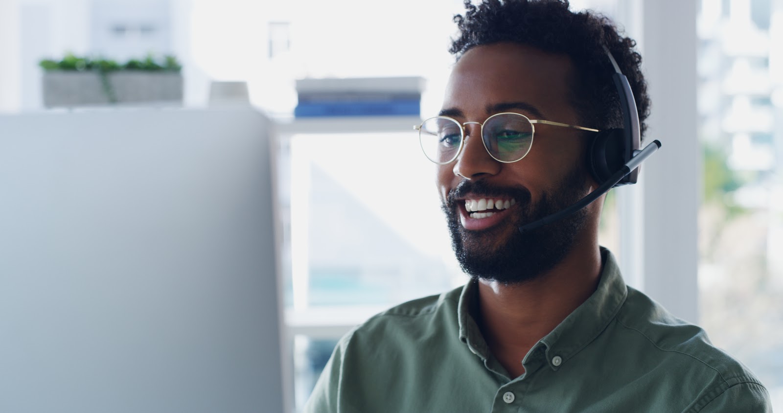 Man on headset