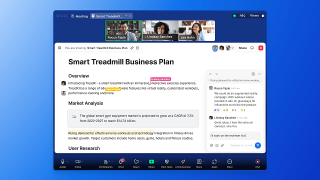 Collaborate simultaneously in real time during meetings