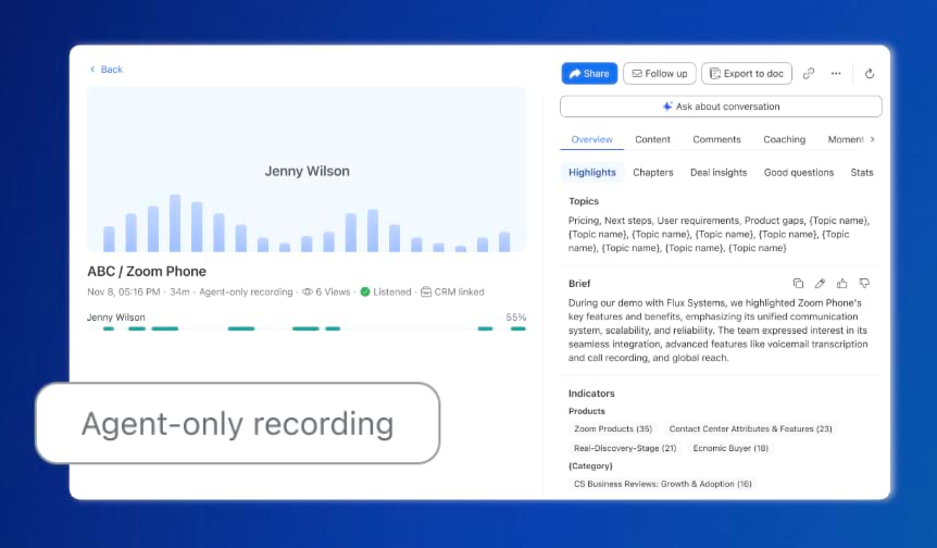 One-Sided Recording for ZRA and Autodialer