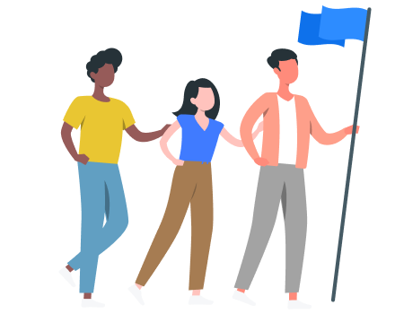 举着旗子的人员