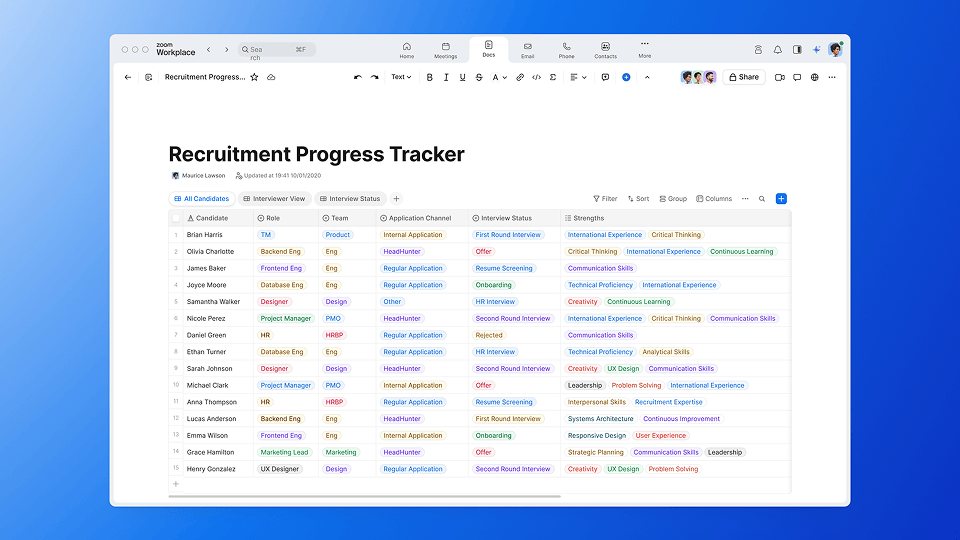 Organize and monitor recruitment workflows