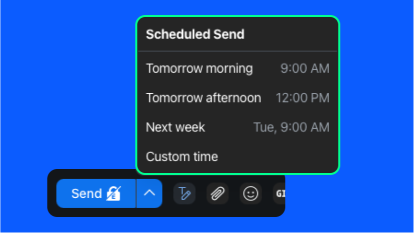 Schedule emails for a later date and time