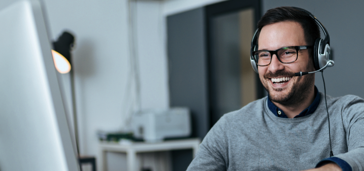 Man Attending a Webinar Image
