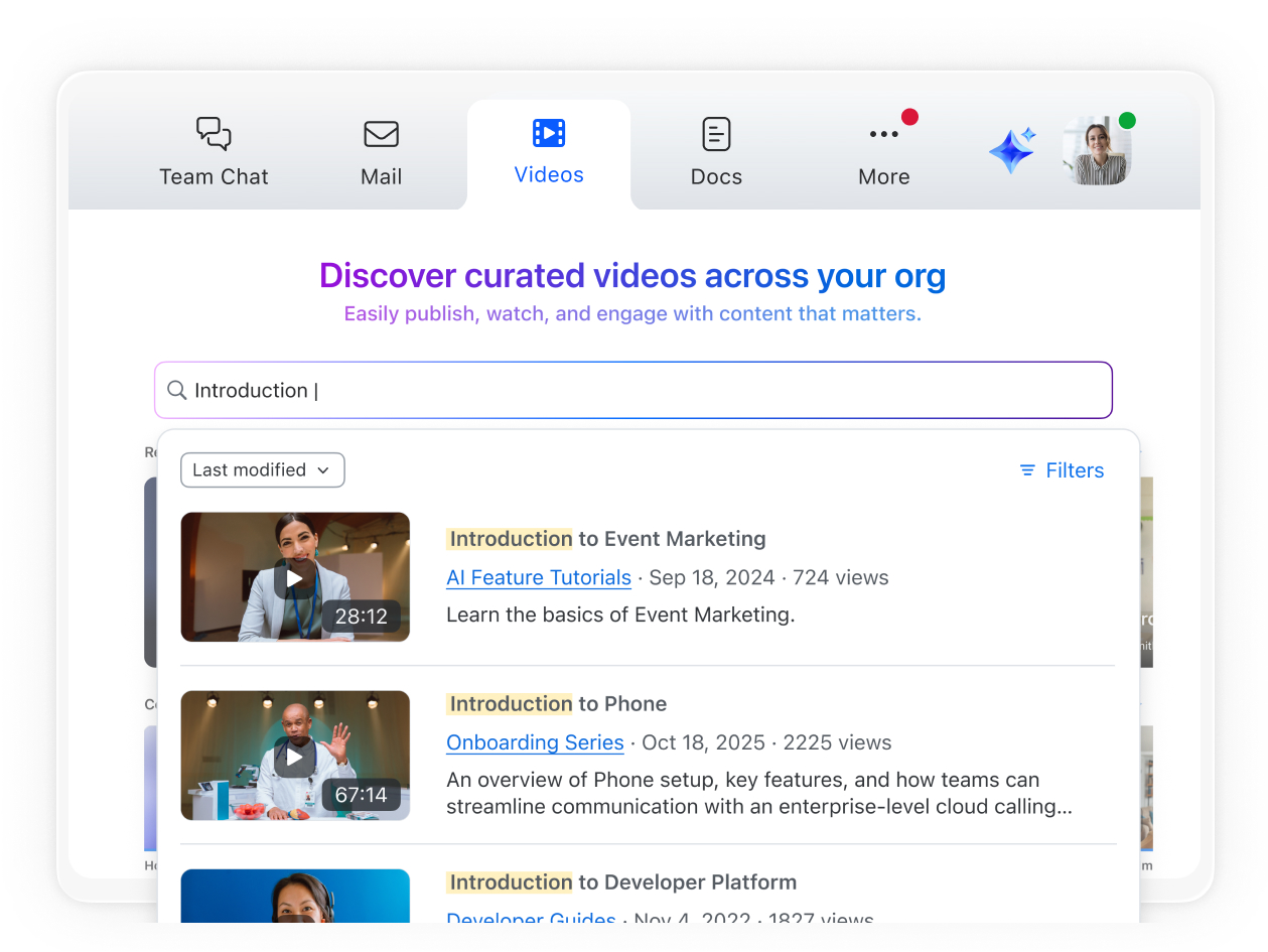 Search by title, creator, or content
