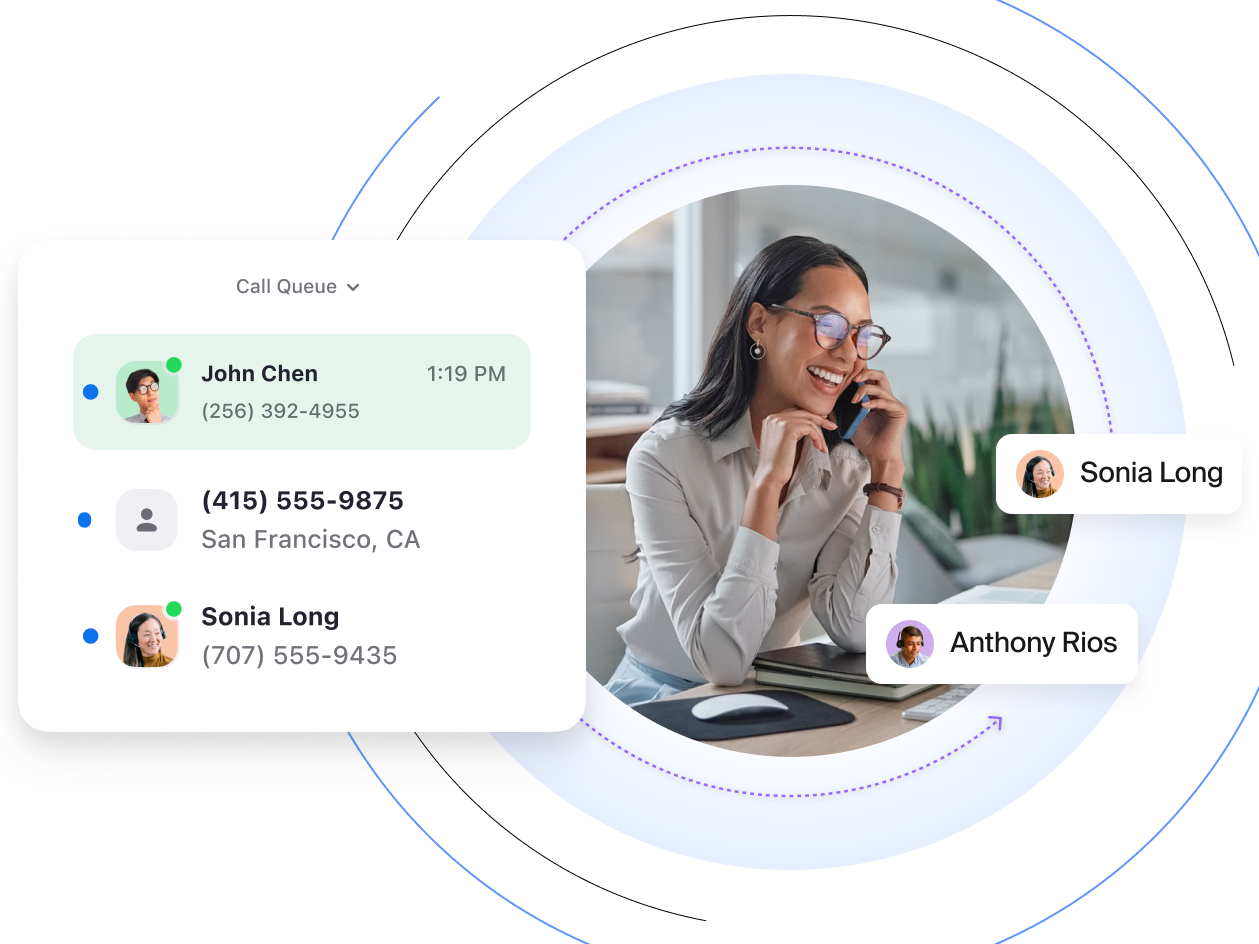 Shared lines, call queues, and Team SMS*