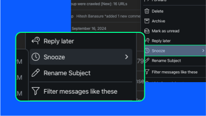 Snooze emails to fit your schedule