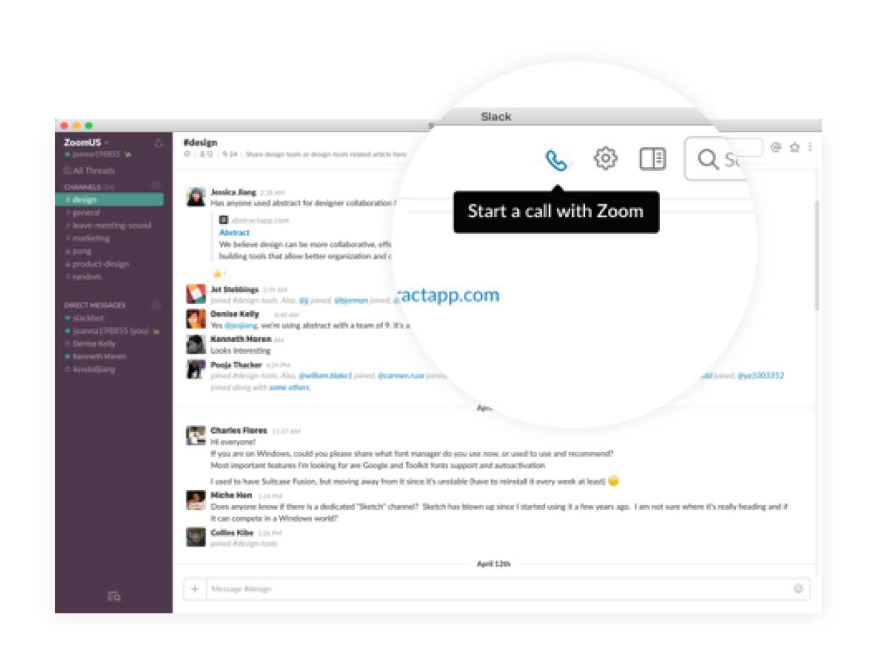 Empezar llamada con zoom