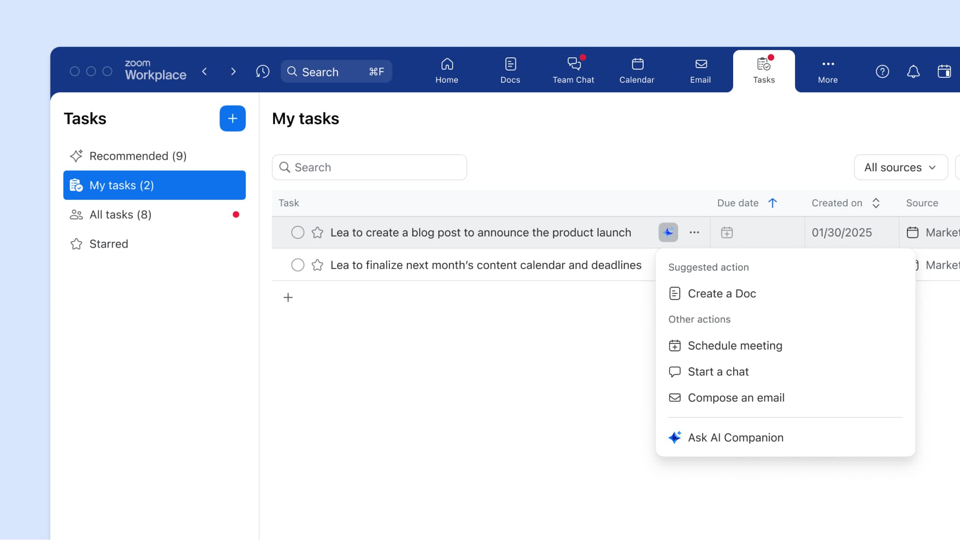 Task execution