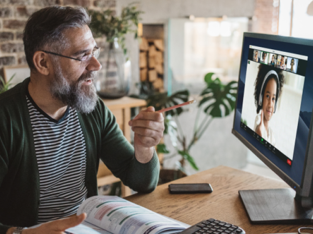 Man on a Zoom call