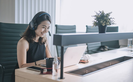 Woman at computer