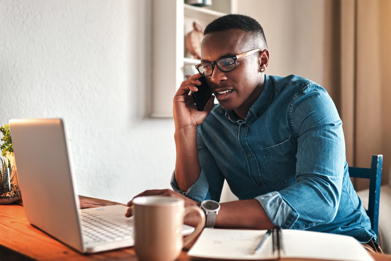 Arbeiten am Telefon