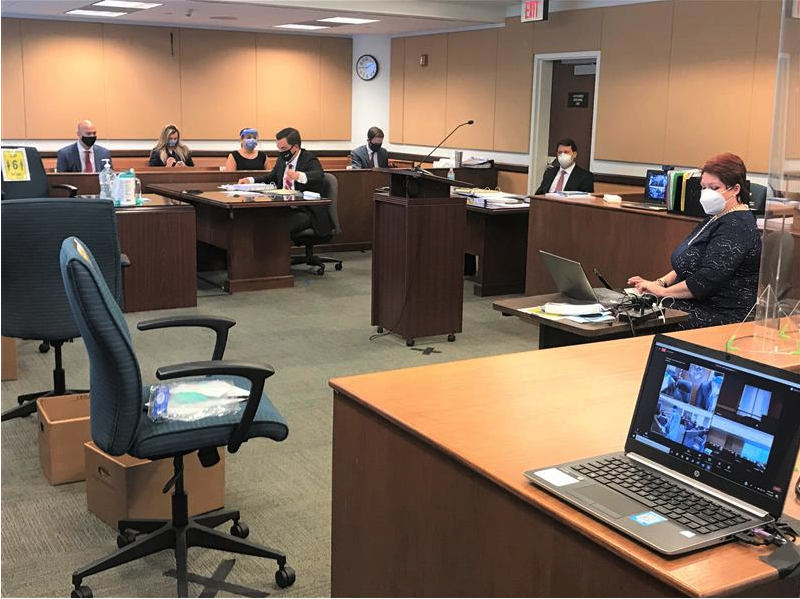 Zoom used in a courtroom