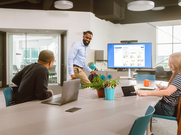 conference room with meeting