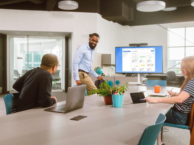 Group meeting with whiteboard