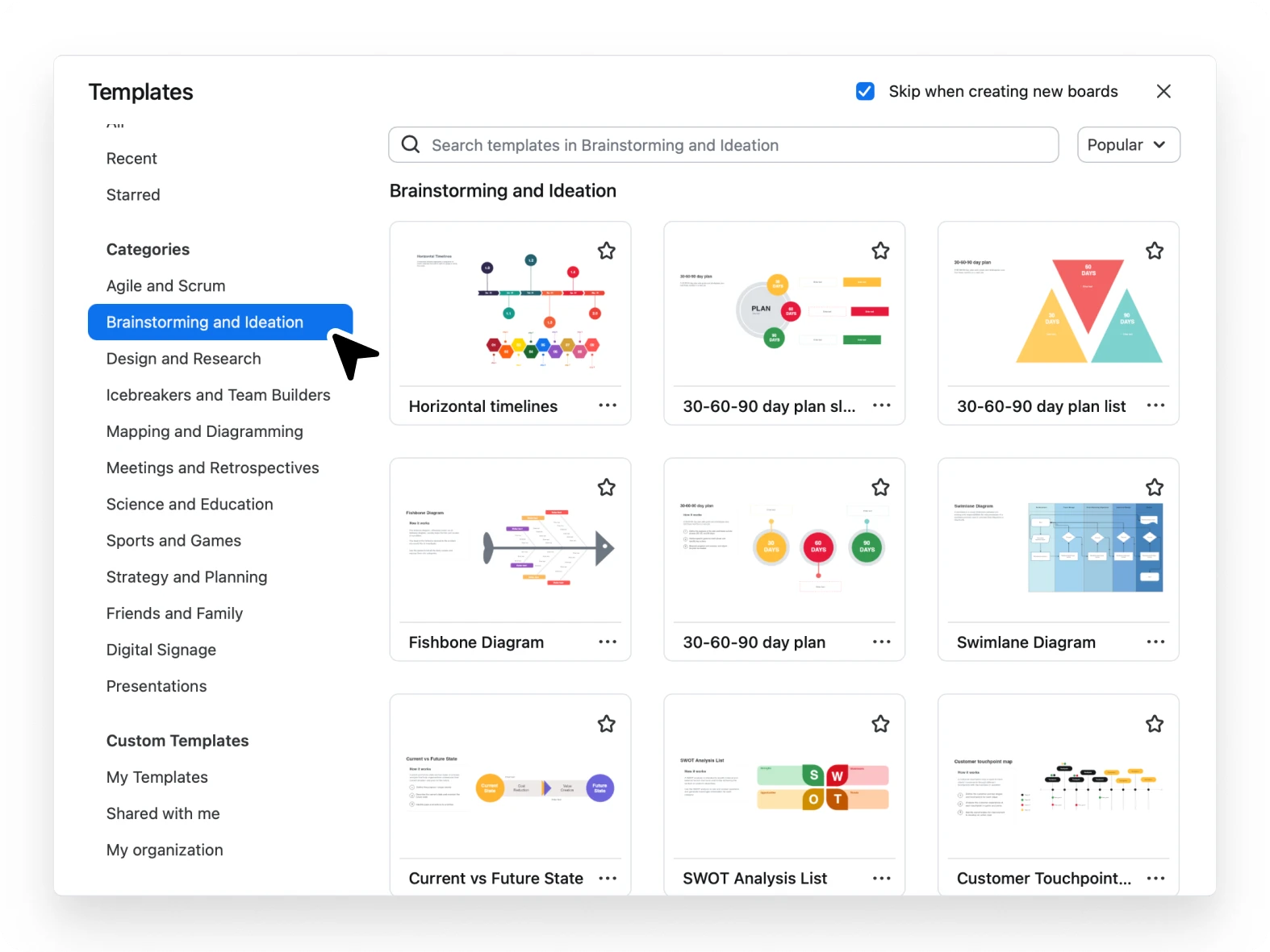 Access over 250 ready-made templates