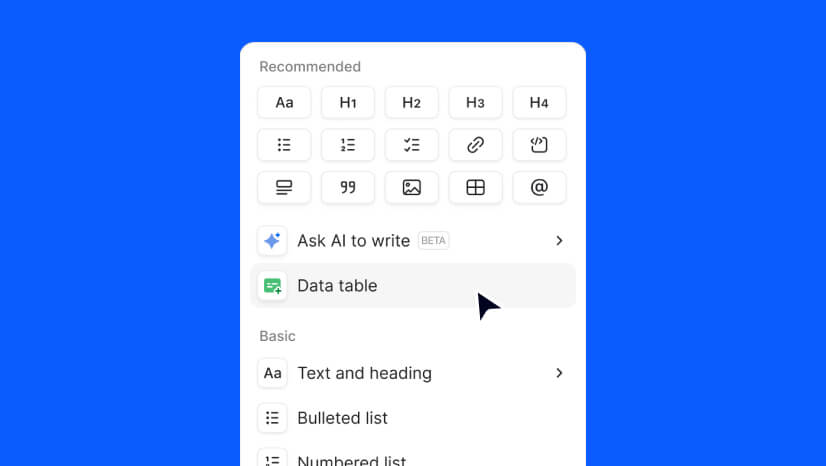 Add customizable content blocks