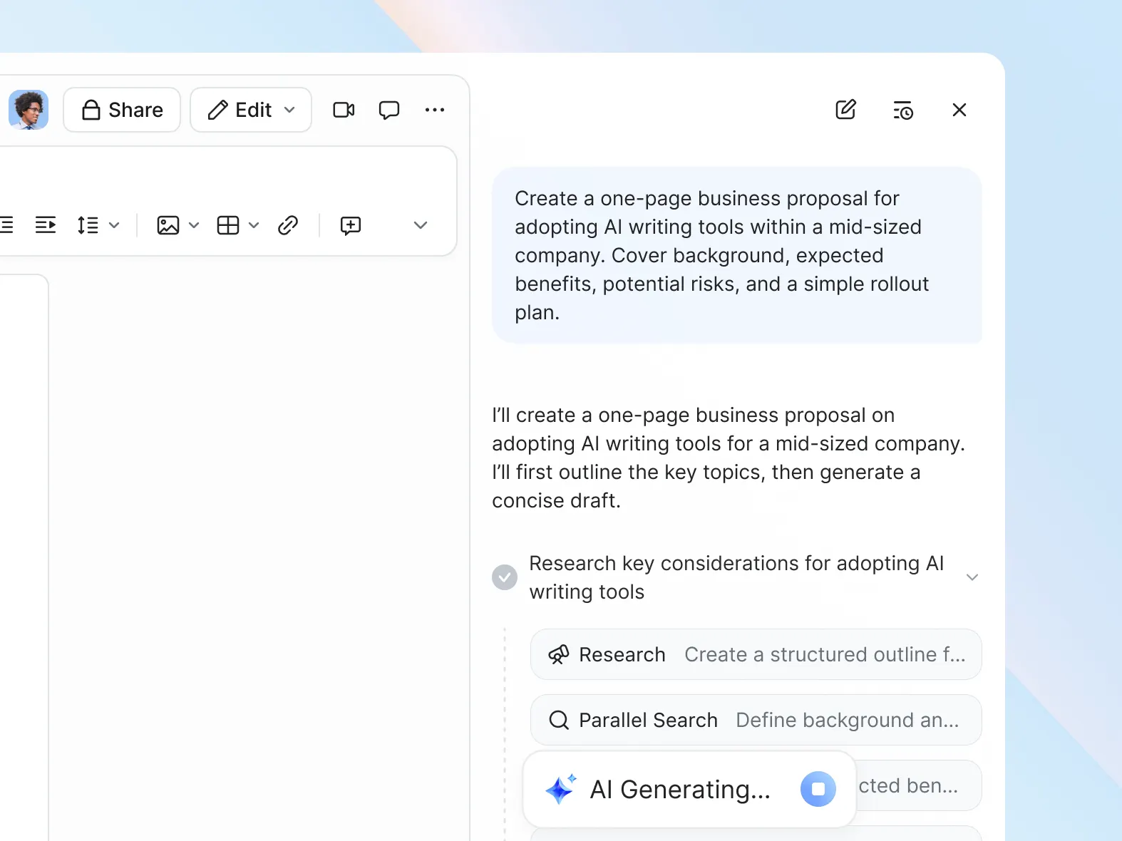 Generate & refine with AI