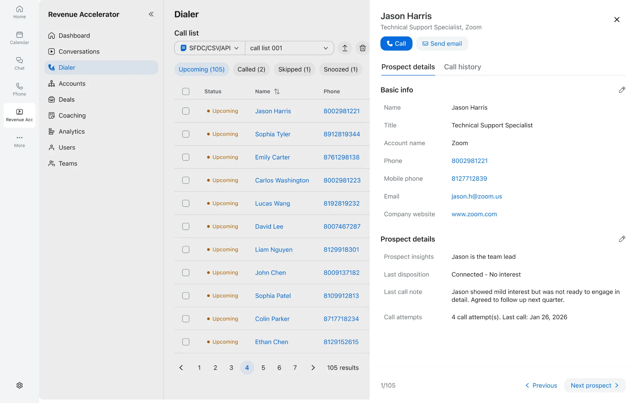Auto Dialer Call Lists