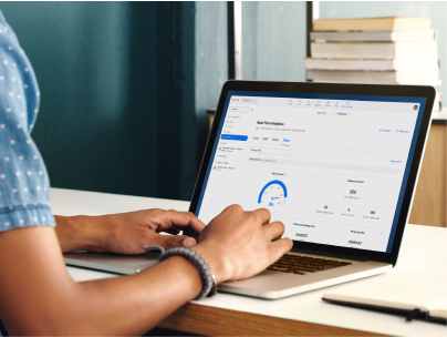 Laptop displaying zoom analytics