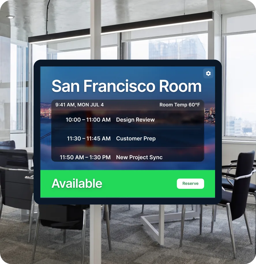 Book desks, rooms, and more in seconds